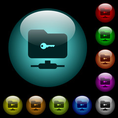 Poster - FTP secure icons in color illuminated glass buttons