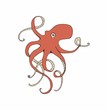 Red octopus vector illustration