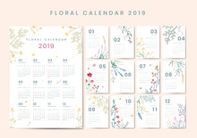 Floral Calendar Mockup