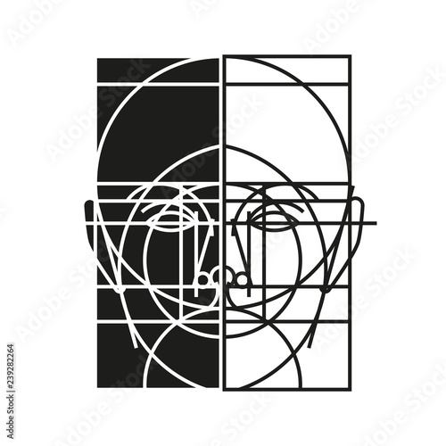 Proporcje Twarzy Człowieka Rysunek Wektor Buy This Stock