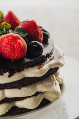 Wall Mural - close-up view of gourmet whoopie pie cake with fresh berries