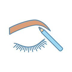 Eyebrows shaping color icon