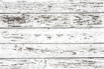 White grunge wood peeling paint backdrop.