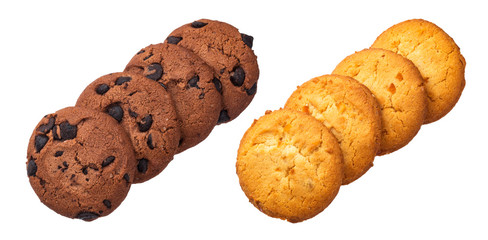 Stack of oatmeal cookies isolated on white background