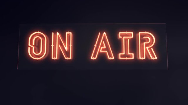 Wall Mural -  - On Air Footage neon sign Turning on animation