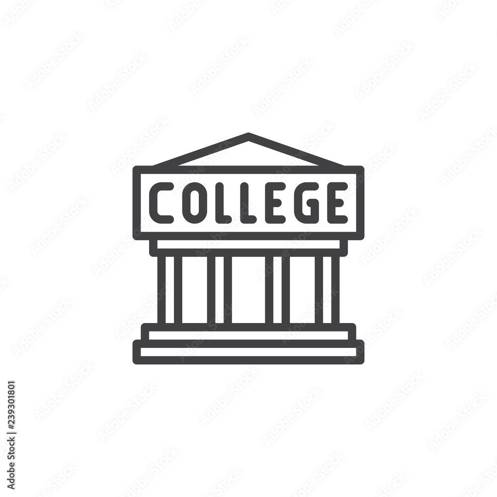 College building outline icon. linear style sign for mobile concept and web  design. Column college building simple line vector icon. Symbol, logo  illustration. Pixel perfect vector graphics Stock Vector | Adobe Stock, image size:1000x1000