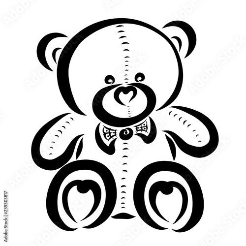 teddy bear with black bow tie