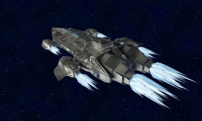 spaceship aircraft for science fiction 3d rendering of alien spacecraft
