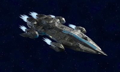 spaceship aircraft for science fiction 3d rendering of alien spacecraft