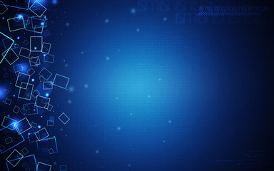 Wall Mural - blue technology background and abstract digital tech circle.copy space.