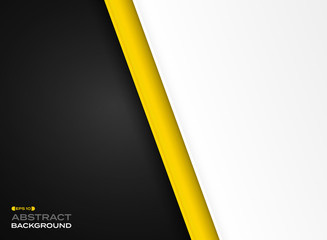 Wall Mural - abstract of futuristic technology yellow black white background.