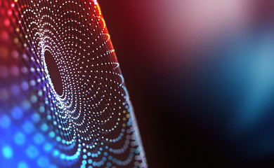 Fototapete - Big Data concept. Global information gathering. Introduction of artificial intelligence. Concept of cyberspace of the future. 3D illustration on a polygonal grid with a shallow depth of field
