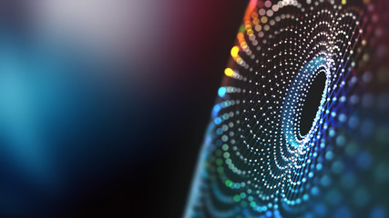 Fototapete - Big Data concept. Global information gathering. Introduction of artificial intelligence. Concept of cyberspace of the future. 3D illustration on a polygonal grid with a shallow depth of field