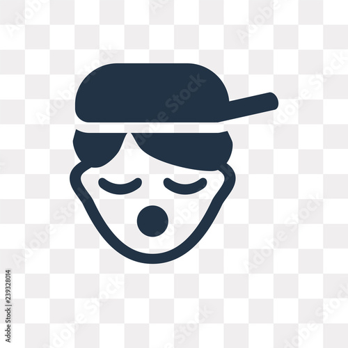 Cuadros en Lienzo Rapper vector icon isolated on transparent background, Rapper transparency conc