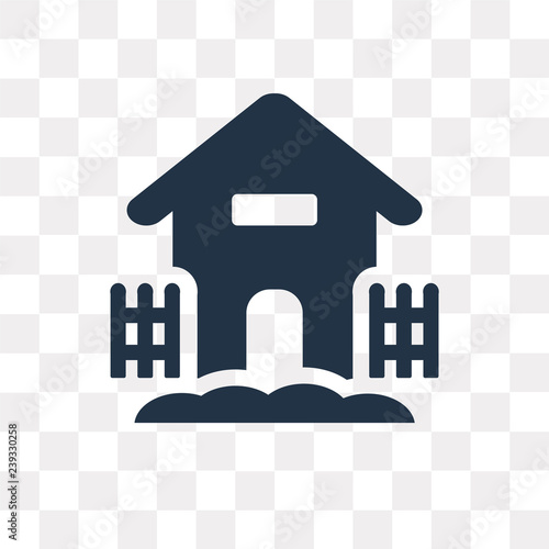 Farm House Vector Icon Isolated On Transparent Background Farm