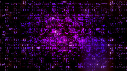Wall Mural - violet matrix letters with plazma hub