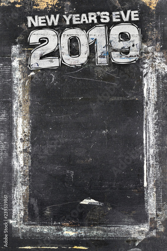 Fotografia 2019 Happy New Year Grunge Background for your flyers, greetings card and dinner menu
