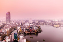 View Of The Central Hanoi Skyline And West Lake