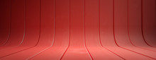Red Painted And Curved Wooden Background, Banner