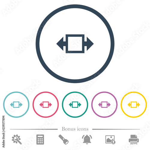 Fotografija Width tool flat color icons in round outlines