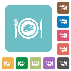 Sticker - Steak for lunch rounded square flat icons