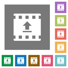 Canvas Print - Upload movie square flat icons