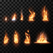 Realistic flame set