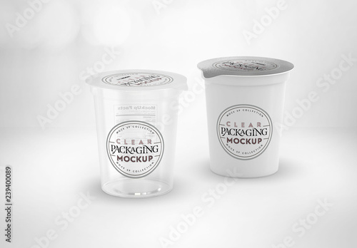 Download Clear Film Sealed Cups Mockup Stock Template Adobe Stock