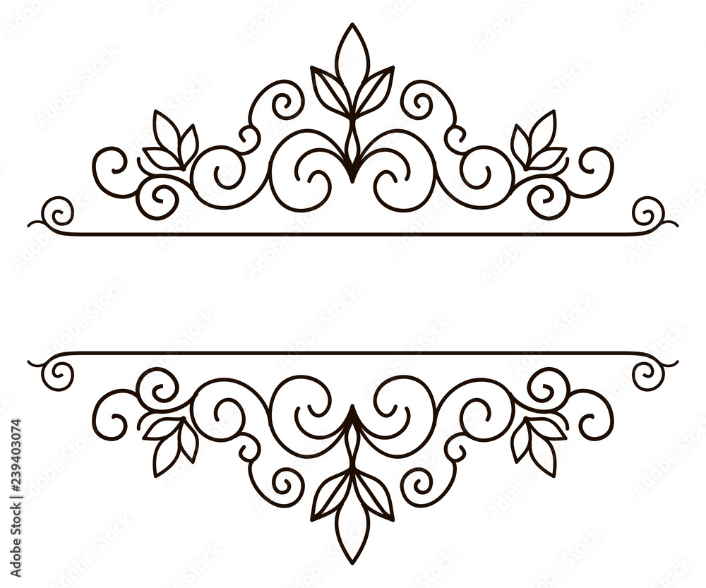 Elegant frame banner, floral elements. Vector illustration. Stock ...