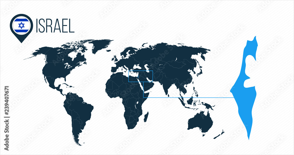 Vector Plus Israel Image vectorielle Stock Israel location on the world map for ...