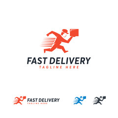 Wall Mural - fast delivery logo designs concept vector, express delivery logo template