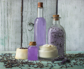 Homemade spa with natural ingredients, Lavender