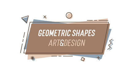 Wall Mural - geometric shape with abstract elements and place for text. vector graphic design illustration for ad