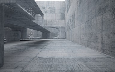  Empty dark abstract concrete smooth interior . Architectural background. 3D illustration and rendering