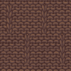 Wall Mural - Vector Caterpillar Brown Stitch Pattern.