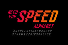Speed Style Font, Need For Speed Alphabet Letters And Numbers