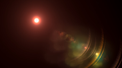 Wall Mural - digital multicolor abstract sun with flare natural overlays background with lights and sunshine wall