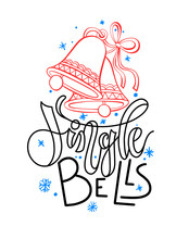Jingle Bells - Holiday Hand Lettering Poster, Celebration Design