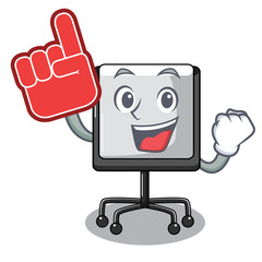 Sticker - Foam finger presentation board Isolated on a mascot