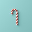 © 8_visual - Minimal concept Christmas candy on blue background. top view