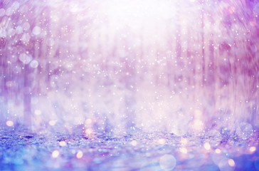 Wall Mural - beautiful snowflakes on an abstract shiny light background