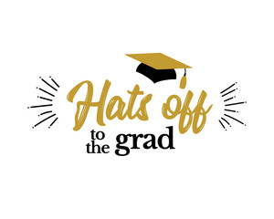 Canvas Print -  Hats off to the grad Congrats Graduates