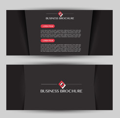 Banner for advertisement. Flyer design or web template set. Vector illustration commercial promotion background. Black and red color.