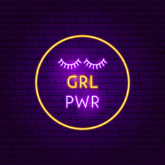 Wall Mural - GRL PWR Neon Sign