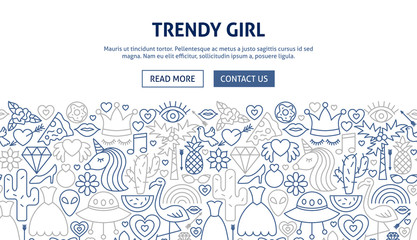  Trendy Girl Banner Design