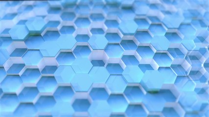 Poster - scifi technology hexagon pattern background - seamless 4k loop