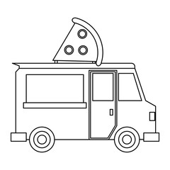 Poster - Food truck restaurant in black and white