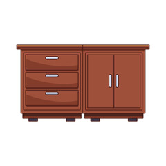 Poster - Kitchen wooden cabinet