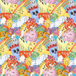 © Drekhann - Funny doodle monsters on seamless pattern for prints, designs and coloring books