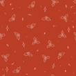 Seamless doodle Christmas pattern with berries and stars. Vector new year wrapping